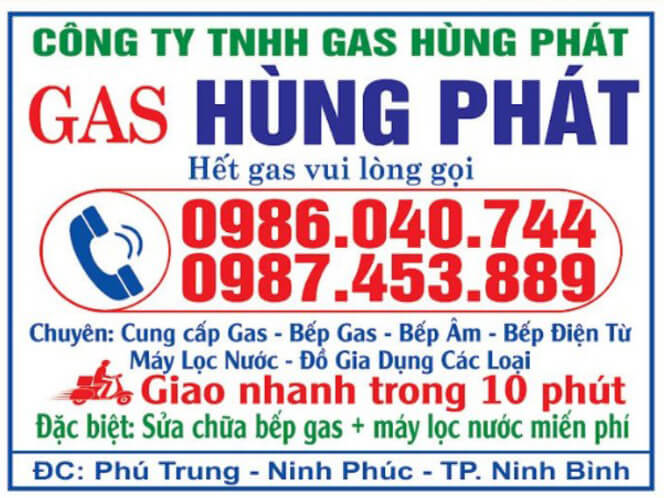 Cửa hàng gas Ninh Bình - Giao gas nhanh Ninh Bình