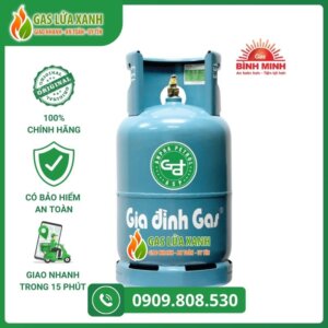 Bình gas Gia Đình 12kg màu xanh Petrolimex – GAS BÌNH MINH